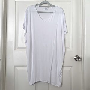 Michael Stars White Midi Short Sleeve Flowy Dress